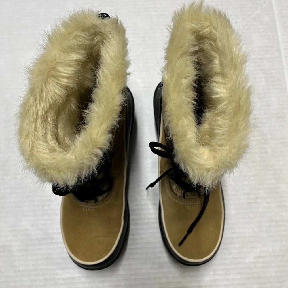 Sorel Tivoli II Boots Curry Beige Lined Waterproof Lace Up Size 5 Outdoor